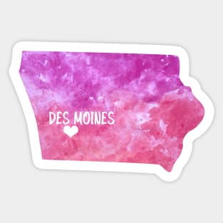 Des Moines Iowa state watercolor map watercolor Watercolour Sticker